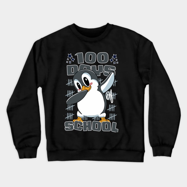 100 Days of school featuring a Dabbing Penguin #1 Crewneck Sweatshirt by XYDstore